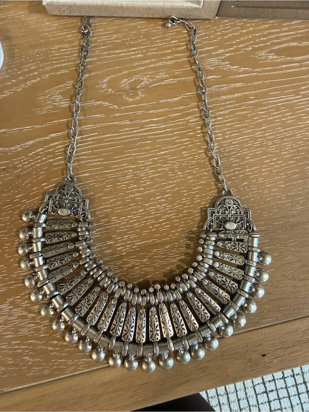 Cleobella Silver-Tone Ornate Fan Bib Necklace
